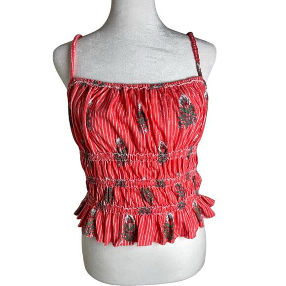 We The Free Coral Orange Size Large Crop Top Spaghetti Straps Top (NWOT) - Picture 1 of 3